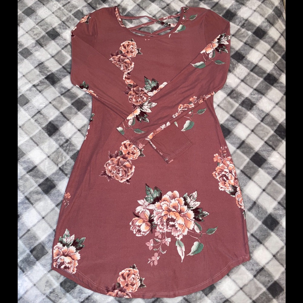 Long Sleeve Floral Midi Dress